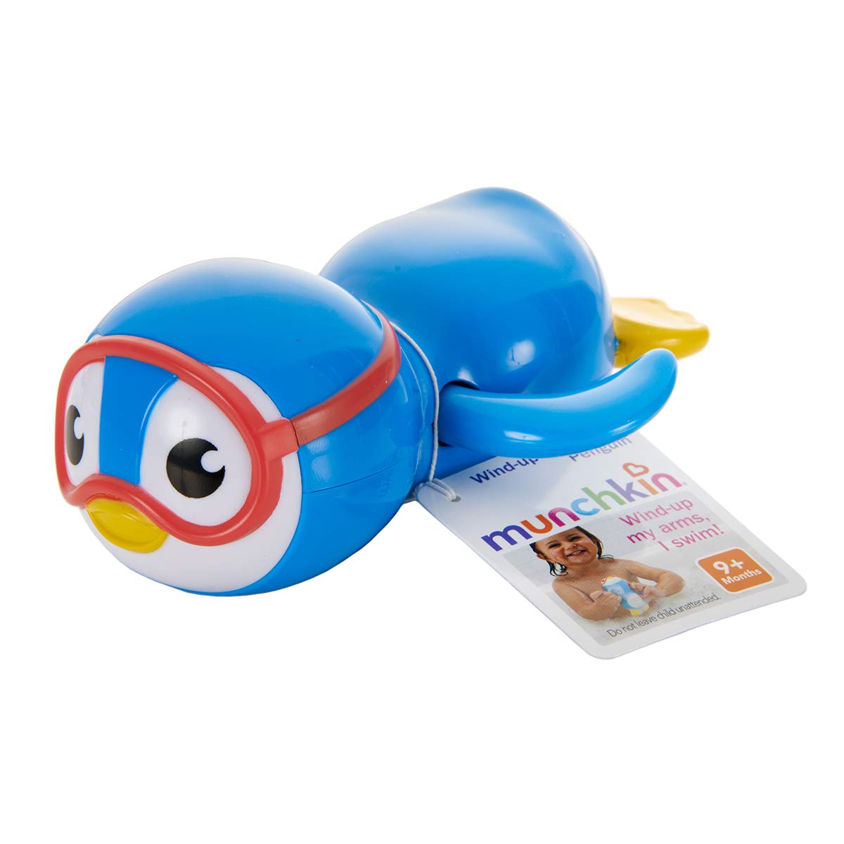 Munchkin Wind Up Swimming Penguin Juguete de baño para bebés y niños pequeños, azul - 15845