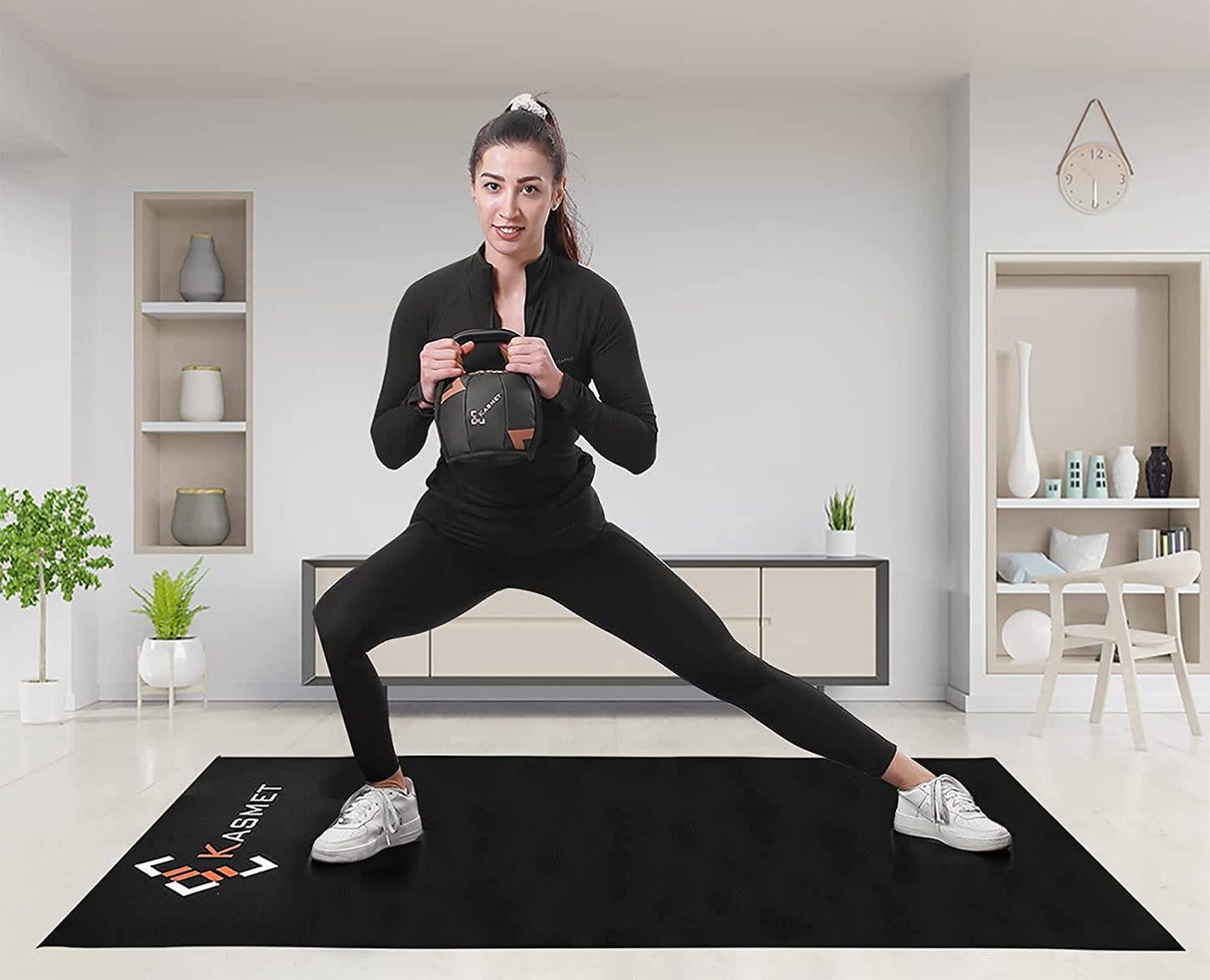 KASMET Tapete para caminadora para piso de madera dura, tapete de gimnasio antideslizante para cualquier equipo de ejercicio en el hogar, tapetes para bicicleta de ejercicio, (XL-96.46x37.8x0.24 in)