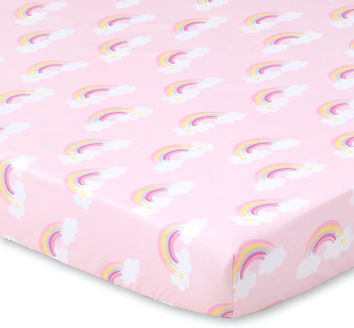 The Peanutshell Fitted Pack n Play, Playard, Mini sábanas para cuna para niñas | Juego de 2 paquetes | Unicornio rosa y arco iris - DIGVICE MX