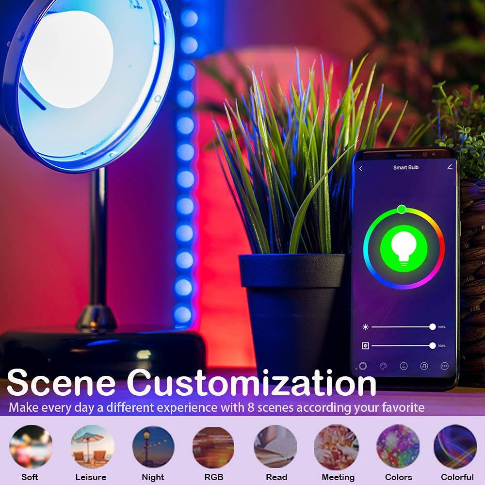 DOGAIN Bombillas pequeñas inteligentes E26 Base A15 RGB que cambia de color compatible con Alexa Google Home, WiFi LED bombilla regulable 500 lm equivalente a 40 W (solo 2,4 GHz), 2 unidades - DIGVICE MX
