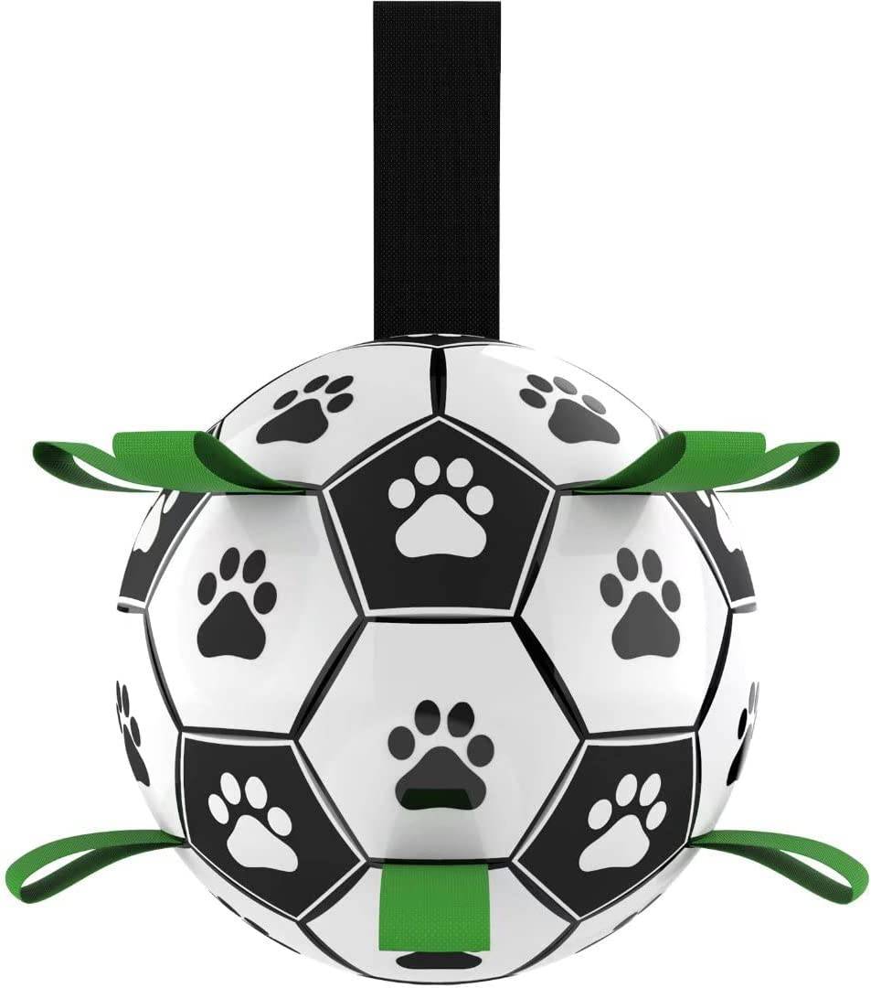 QDAN - Juguetes para perros Balón de fútbol con lengüetas de agarre, juguetes interactivos para perros, juguete de agua para perros. - DIGVICE MX