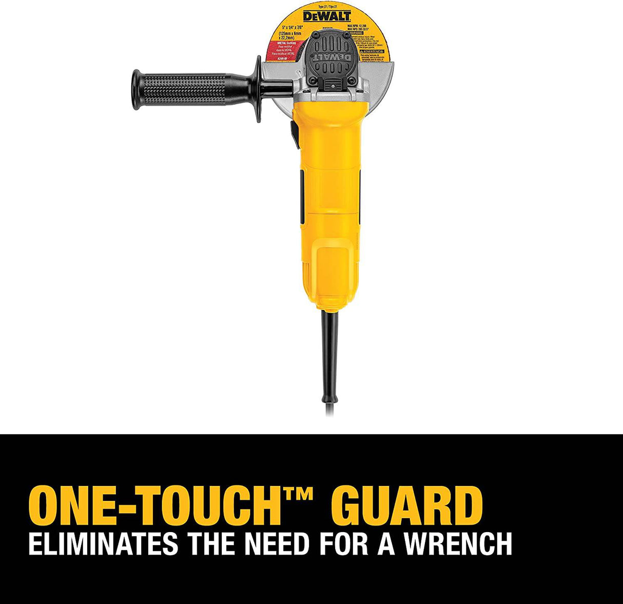 Amoladora angular DEWALT, protector de un toque, 4-1/2 pulgadas (DWE4011) - DIGVICE MX