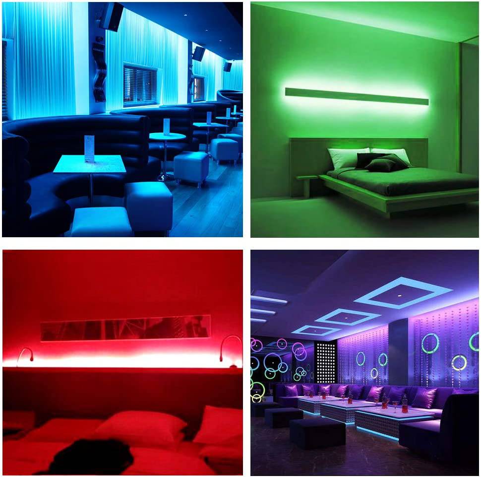 DAYBETTER Tira de luces LED de 16.4 pies y 5 m, cambio de color flexible 5050 RGB 150 LED Kit de tiras de luz que funciona con la aplicación - DIGVICE MX