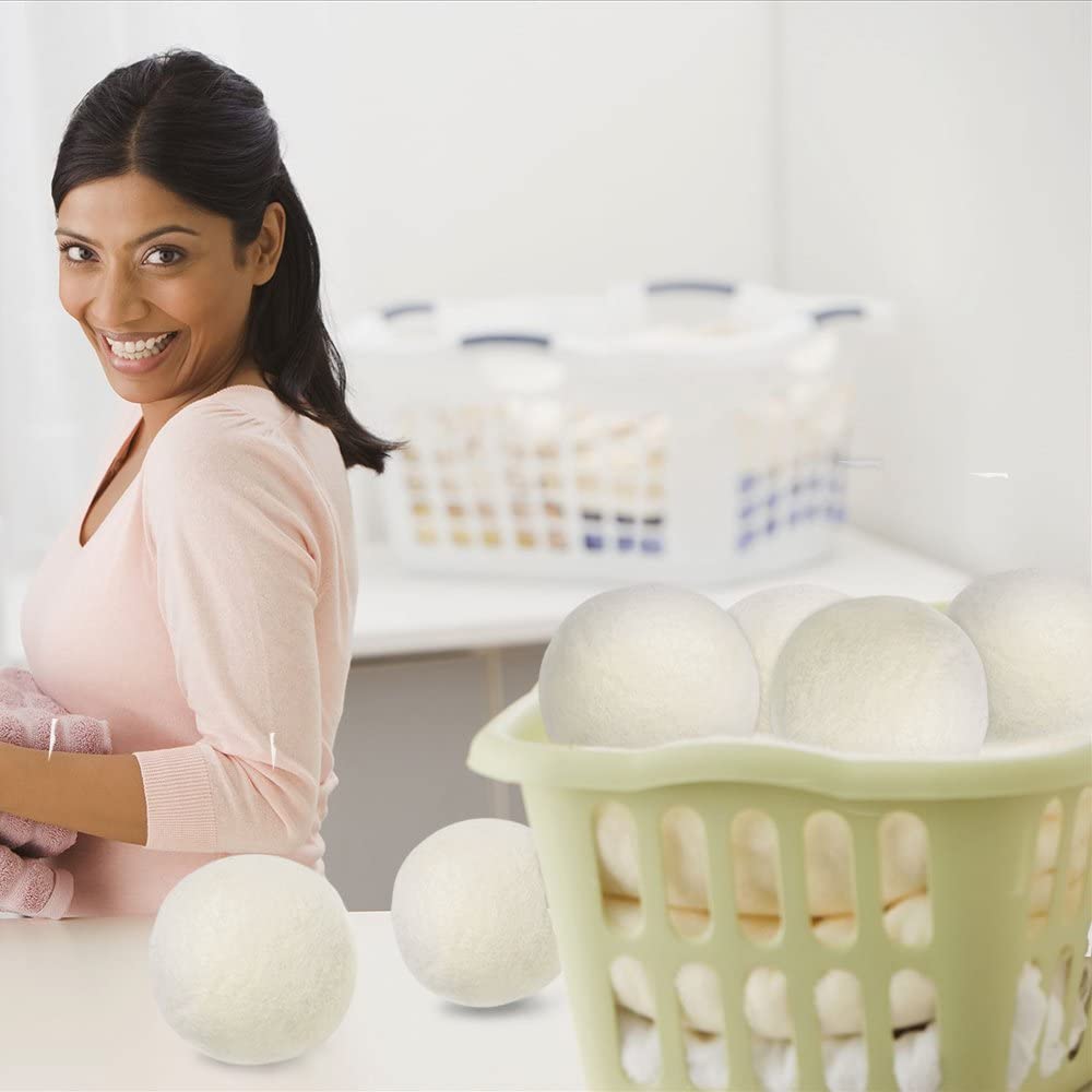 Kevenz Paquete de 12 bolas de secado de lana australiana XL Premium, suavizante de tela natural orgánico reutilizable y bola reductora de estática (blanco, paquete de 12) - DIGVICE MX