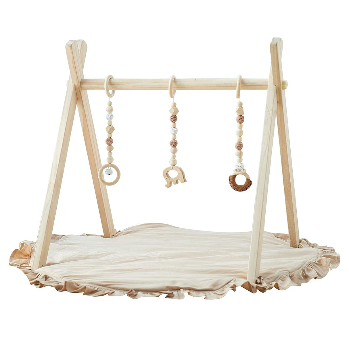 Gimnasio y tapetes de juego de madera para bebés, Razee Marco infantil Actividad Gimnasio Barra colgante para bebés y niños pequeños - DIGVICE MX
