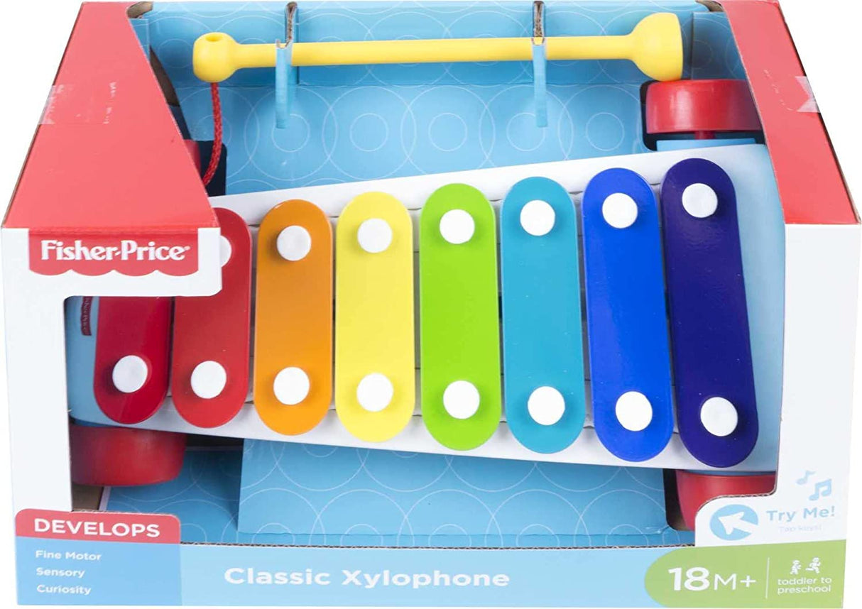 Fisher-Price Xilófono clásico, juguete para niños pequeños, instrumento musical de simulación para niños de 18 meses en adelante - CMY09
