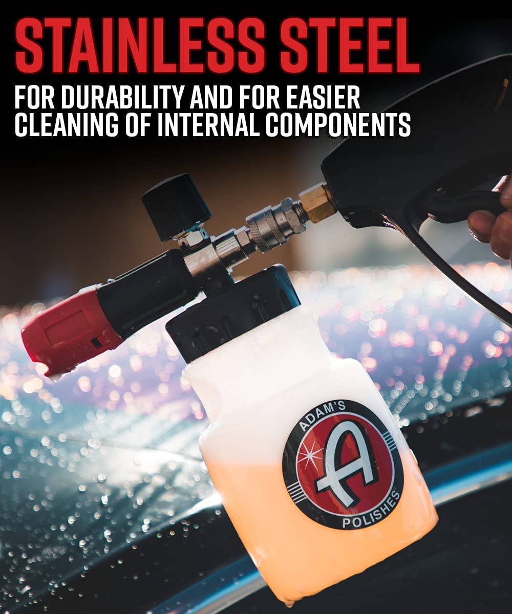ADAM´S - Cañón de espuma premium - Pulverizador de jabón de cañón de espuma de nieve personalizado para lavado de autos | Bote rociador para lavadora a presión