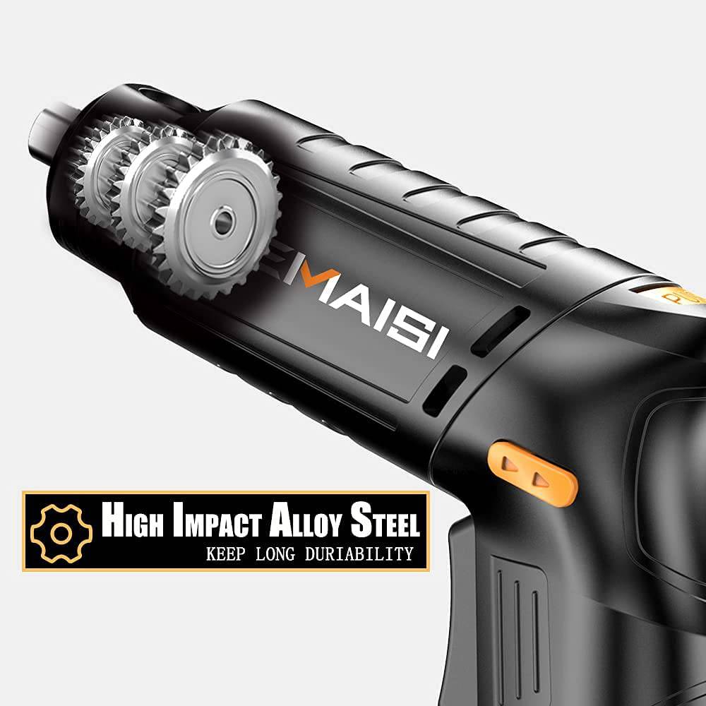 KEMAISI (13 en 1) Juegos de destornilladores eléctricos inalámbricos de 4,2 V con luz de trabajo LED, destornillador eléctrico recargable con batería de iones de litio de 2000 mAh, destornillador de posiciones de mango ajustable - DIGVICE MX