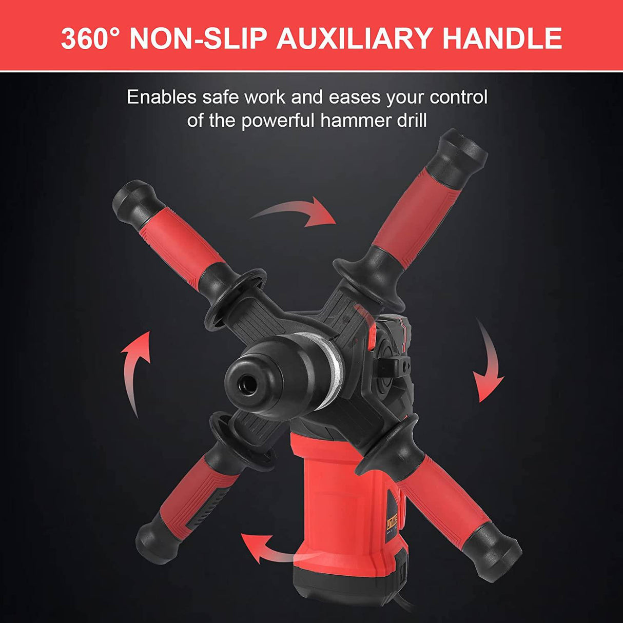 Taladro percutor, Litake 1-1/4 pulgadas SDS Plus 13 Amp 7J Taladros percutores de servicio pesado, Martillo giratorio con control de vibración y embrague de seguridad, Martillo de demolición para concreto, Eliminación de azulejos, Ladrillo de pared - DIGVICE MX