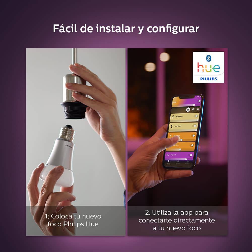 Philips Hue 468942 Single Premium BR30 Smart Bulb Downlight para latas empotradas de 5-6 pulgadas, 16 millones de colores (se requiere Hue Hub, funciona con Alexa), versión antigua, blanco y ambiente de color - DIGVICE MX