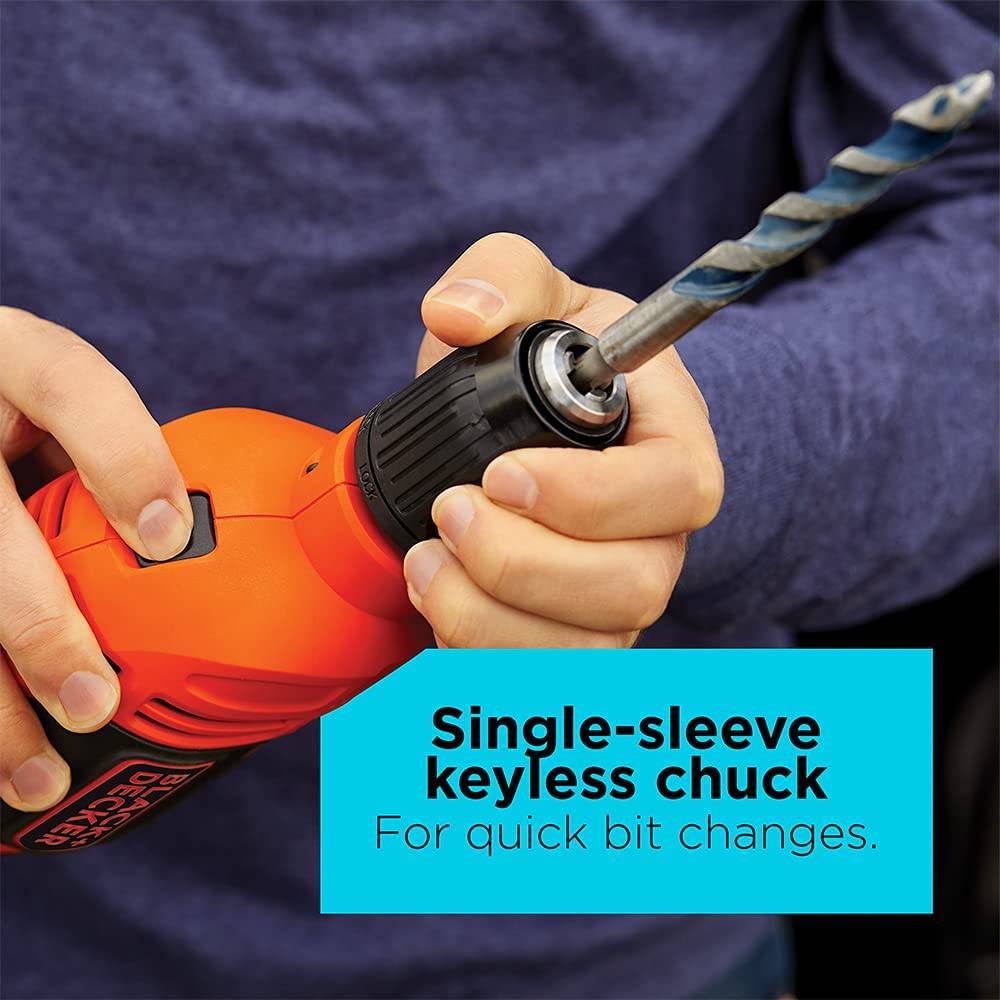 Taladro percutor BLACK+DECKER, 6,5 amperios, 1/2 pulgada (BEHD201) - DIGVICE MX