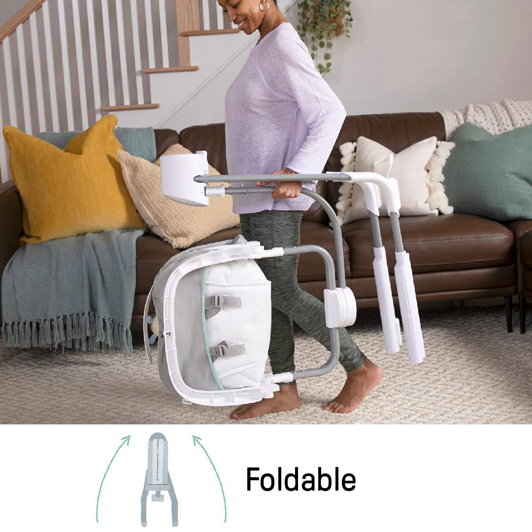 Ingenuity Anyway Sway Columpio portátil multidireccional de 5 velocidades para bebé con vibraciones - Abeto, 0-9 meses - DIGVICE MX