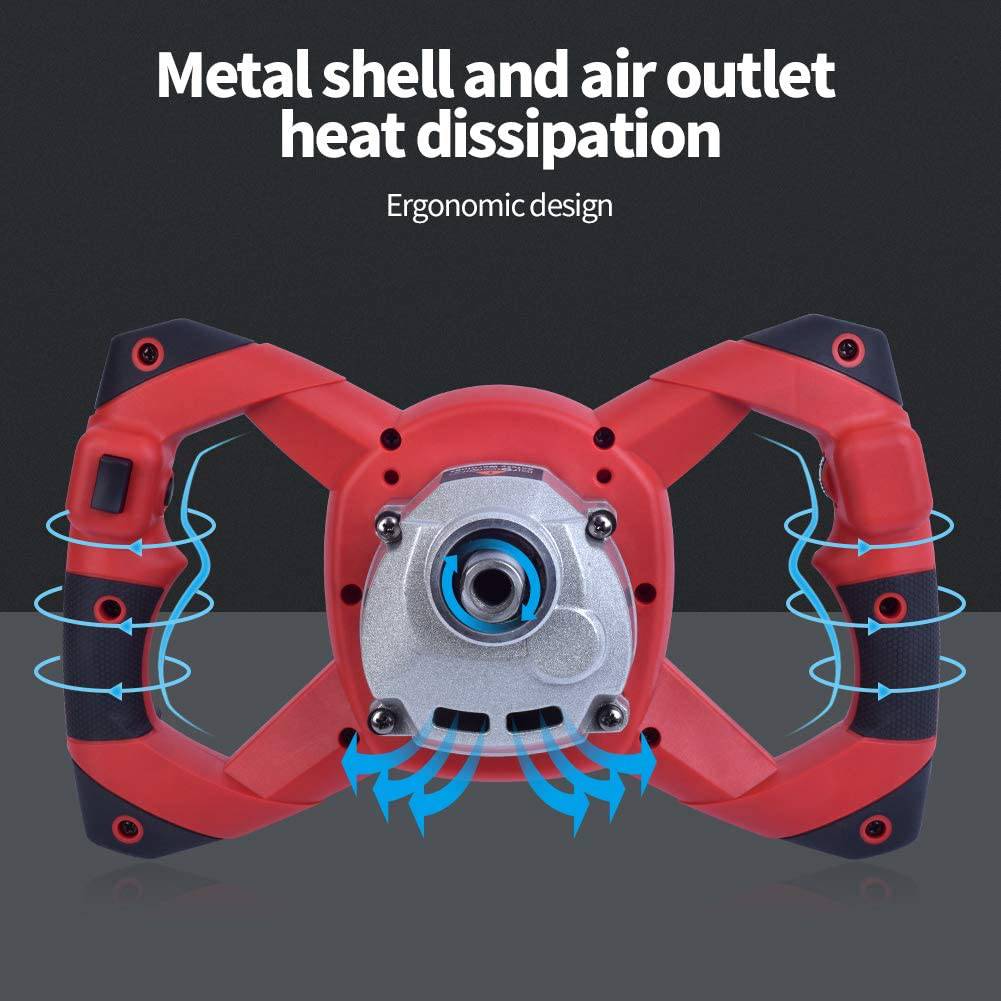 CtopoGo - 1600 W portátil eléctrico hormigón cemento yeso lechada pintura Thinset mortero paleta mezclador Pro taladro mezclador herramienta de agitación ajustable 6 velocidades portátil estándar 110 V - DIGVICE MX