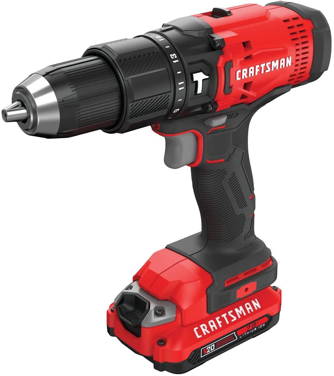 CRAFTSMAN Taladro de martillo inalámbrico de 20 V Max, batería y cargador incluido (CMCD711D1) - DIGVICE MX