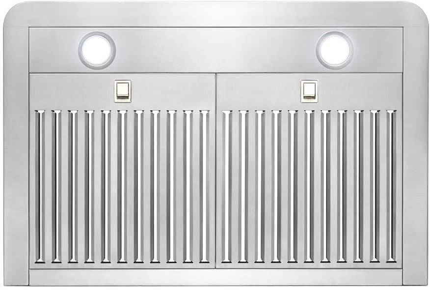 BV - Campanas extractoras de 30 pulgadas debajo del gabinete | Doble motor de extra alta potencia| Campana de cocina de acero inoxidable con luces LED | Campana extractora de cocina con conductos - DIGVICE MX