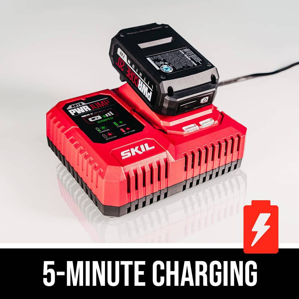 Sierra de sable compacta SKIL PWR CORE 20 sin escobillas de 20 V, incluye batería de litio de 2,0 Ah y cargador automático PWR JUMP - RS5825B-10 - DIGVICE MX