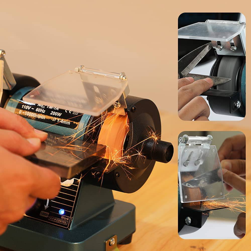 LIBAOTML Mini amoladora de banco con velocidad variable para pulir, pulir y hacer joyas, pulidora de banco pequeña y equipo lapidario profesional para rocas, metales y gemas - DIGVICE MX