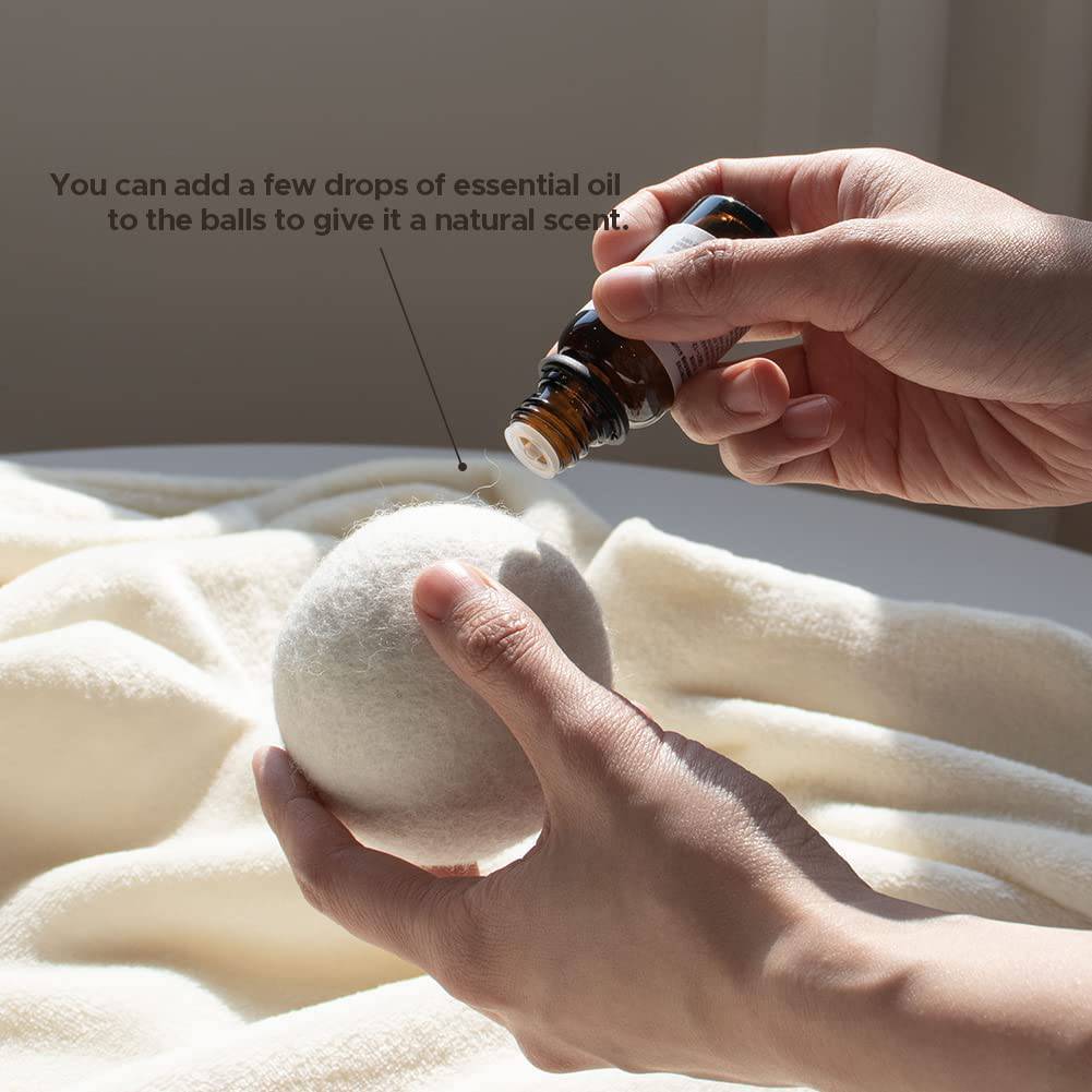 ECOAND Bolas de secadora de lana, paquete de 6, reutilizables y orgánicas para ropa de bebé y lavandería, suavizante de secado antiarrugas y antiestático que captura pelusas y evita que se enreden, ahorro de energía (6 piezas) - DIGVICE MX