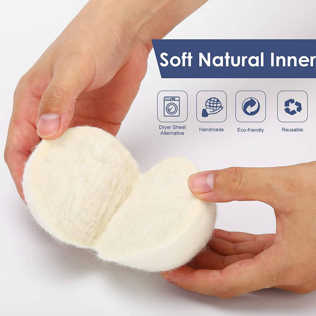 Softkomfy - Bolas de lana para secadora hechas a mano, paquete de 3 XL, suavizante de tela natural 100% lana de Nueva Zelanda, reutilizable 1000 cargas, sin arrugas, acorta el tiempo de secado, seguro para bebés (paquete de 3, blanco) - DIGVICE MX