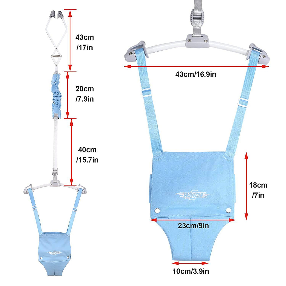 O WOWZON - Jumper para puerta de bebé y ejercitador de gorila con abrazadera de puerta de correa ajustable, jerséis para bebés de 6 a 24 meses, bebés y niños pequeños - DIGVICE MX