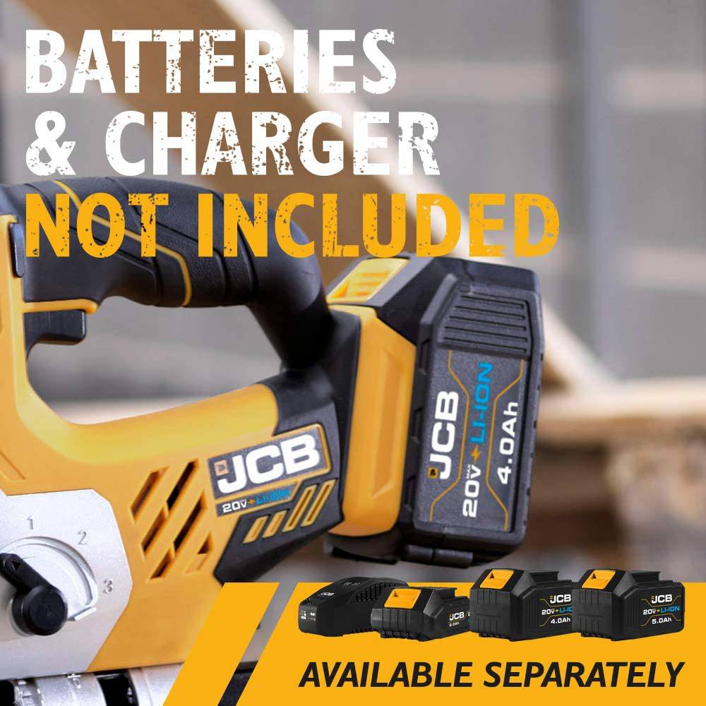 JCB Tools - JCB 20V Herramienta eléctrica inalámbrica para sierra caladora con vástago en T - Sin batería - Para mejoras en el hogar, volutas, bordes curvos, formas difíciles - Con luz LED, soplador de polvo y accesorio para aspiradora - DIGVICE MX