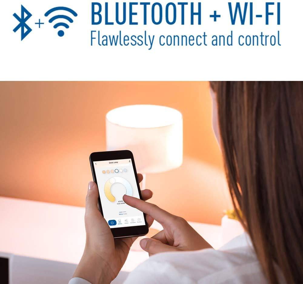 Cree Lighting Connected Max Smart Led Bulb A19 60W Tunable White + Cambio de color, 2.4 Ghz, Funciona con Alexa y Google Home, No requiere concentrador, Bluetooth + Wifi, 1Pk - DIGVICE MX