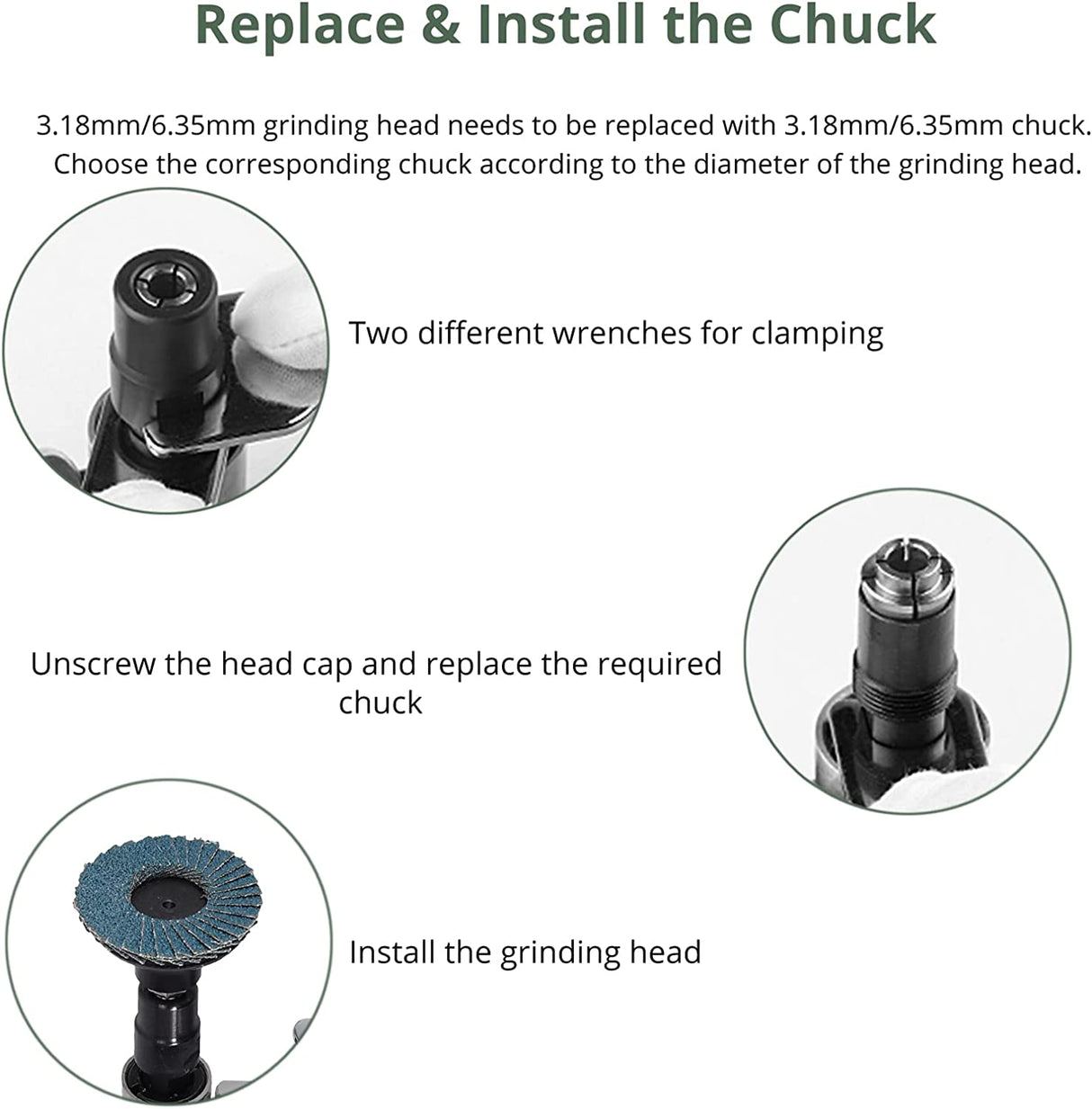 EYPINS Amoladora de aire, de ángulo de aire comprimido 90 Grados Mini lijadora Amoladora Pulidora Juego de herramientas para rectificado de contorno, pulido, fresado - DIGVICE MX