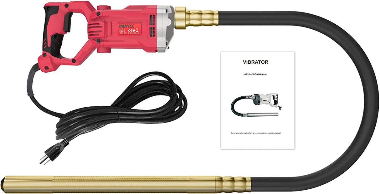 IMAYCC Vibrador de concreto, 1500W 110V Vibradores de concreto de potencia con herramientas de concreto de barra de eje de 6.6 FT / 2M, 14400 vibraciones por minuto Vibrador de concreto de mano Adecuado para varias construcciones de concreto - DIGVICE MX