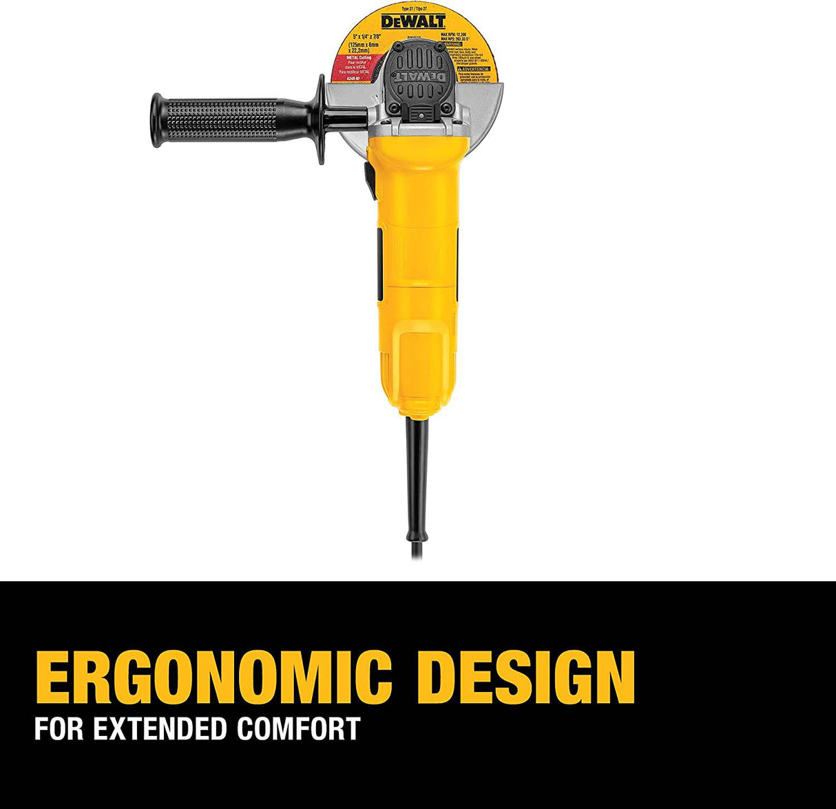 Amoladora angular DEWALT, protector de un toque, 4-1/2 pulgadas (DWE4011) - DIGVICE MX
