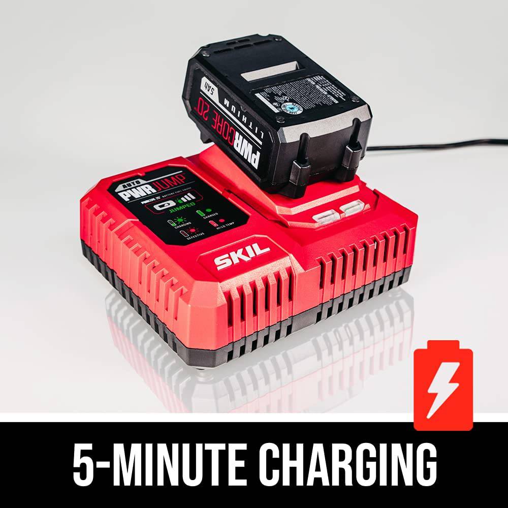 Skil PWRCore 20 Kit de martillo rotativo sin escobillas de 20 V y 7/8", incluye batería de 5,0 Ah, cargador PWRJump y adaptador USB PWRAssit - RH1704-1A - DIGVICE MX