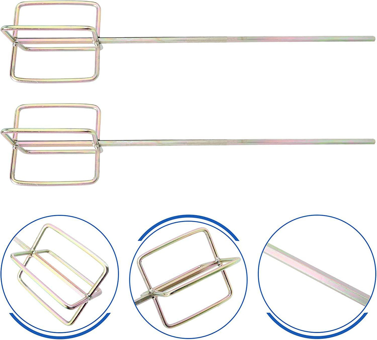 Angoily 2 piezas mezclador de barro de pintura de metal, varillas de mezcla de taladro de hormigón, mezclador de compuesto de cemento de alta resistencia, herramientas profesionales de paneles de yeso para martillo de taladro eléctrico - DIGVICE MX