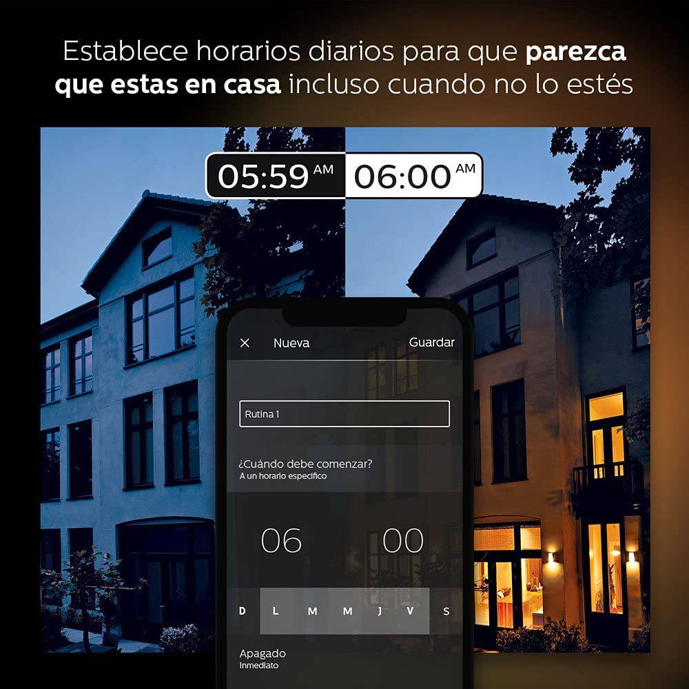 Bombilla inteligente Philips Hue White A21 High Lumen, 1600 lúmenes, compatible con Bluetooth y Zigbee (Hue Hub opcional), funciona con Alexa y Google Assistant - DIGVICE MX