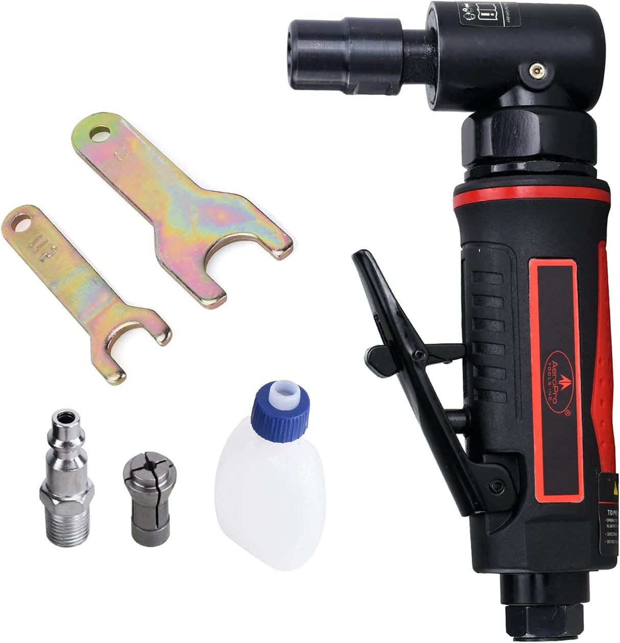 AEROPRO TOOLS Amoladora de ángulo de aire con empuñadura de pistola en ángulo de 1/4 pulgadas AP17315 con 1/4 de recogida, 20000 RPM - DIGVICE MX