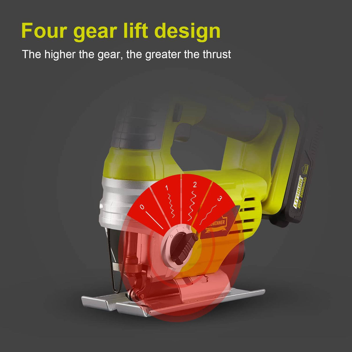 DEWINNER Sierra de calar inalámbrica de 20 V con batería y cargador para carpintería, sierras de calar de mano alimentadas por batería, herramienta de corte de madera - DIGVICE MX