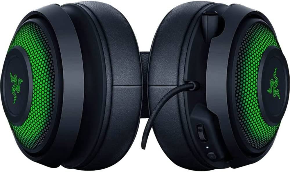 Razer Kraken Ultimate RGB USB Gaming Headset: THX 7.1 Spatial Surround Sound - Chroma RGB Lighting - Micrófono retráctil con cancelación activa de ruido - Marco de aluminio y acero - para PC y Mac - Negro clásico