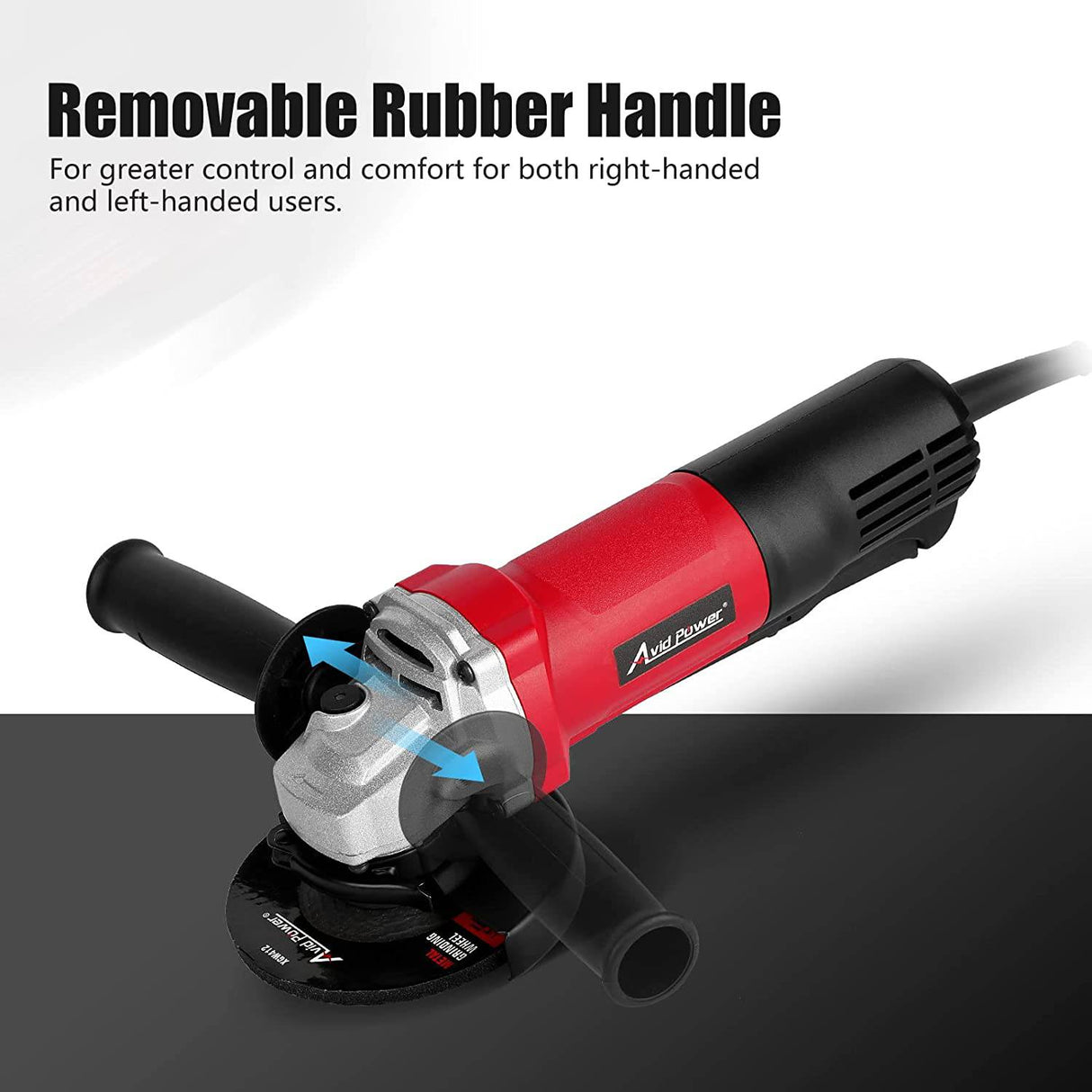 Amoladora angular AVID POWER con interruptor de paleta, amoladora de metal de 8 amperios con rueda de molienda de 4-1/2 pulgadas, herramienta de amoladora angular eléctrica de 12000 RPM con mango lateral ajustable - DIGVICE MX