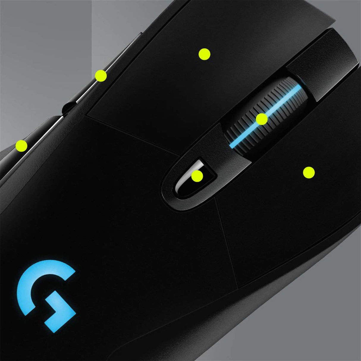 Logitech G703 - Ratón inalámbrico para juegos Lightspeed con sensor Hero 25K, compatible con PowerPlay, Lightsync RGB, ligero 95G+10G opcional, 100-25, 600 DPI, empuñaduras laterales de goma - Negro