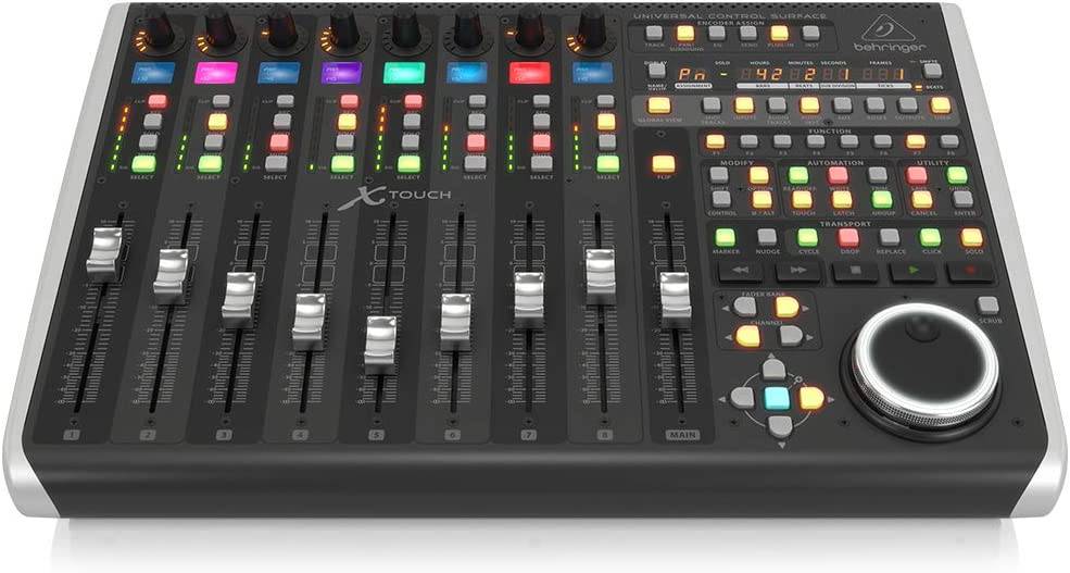 Behringer X-TOUCH Superficie de control universal con 9 faders de motor sensibles al tacto, tiras de garabatos LCD e interfaz Ethernet/USB/MIDI