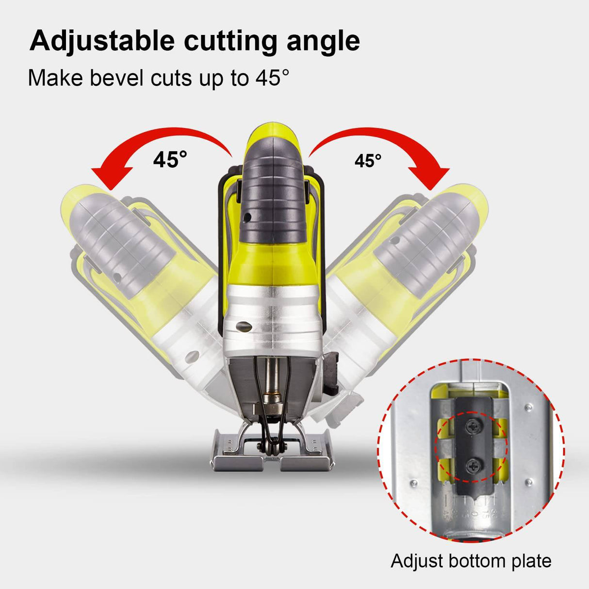 DEWINNER Sierra de calar inalámbrica de 20 V con batería y cargador para carpintería, sierras de calar de mano alimentadas por batería, herramienta de corte de madera - DIGVICE MX