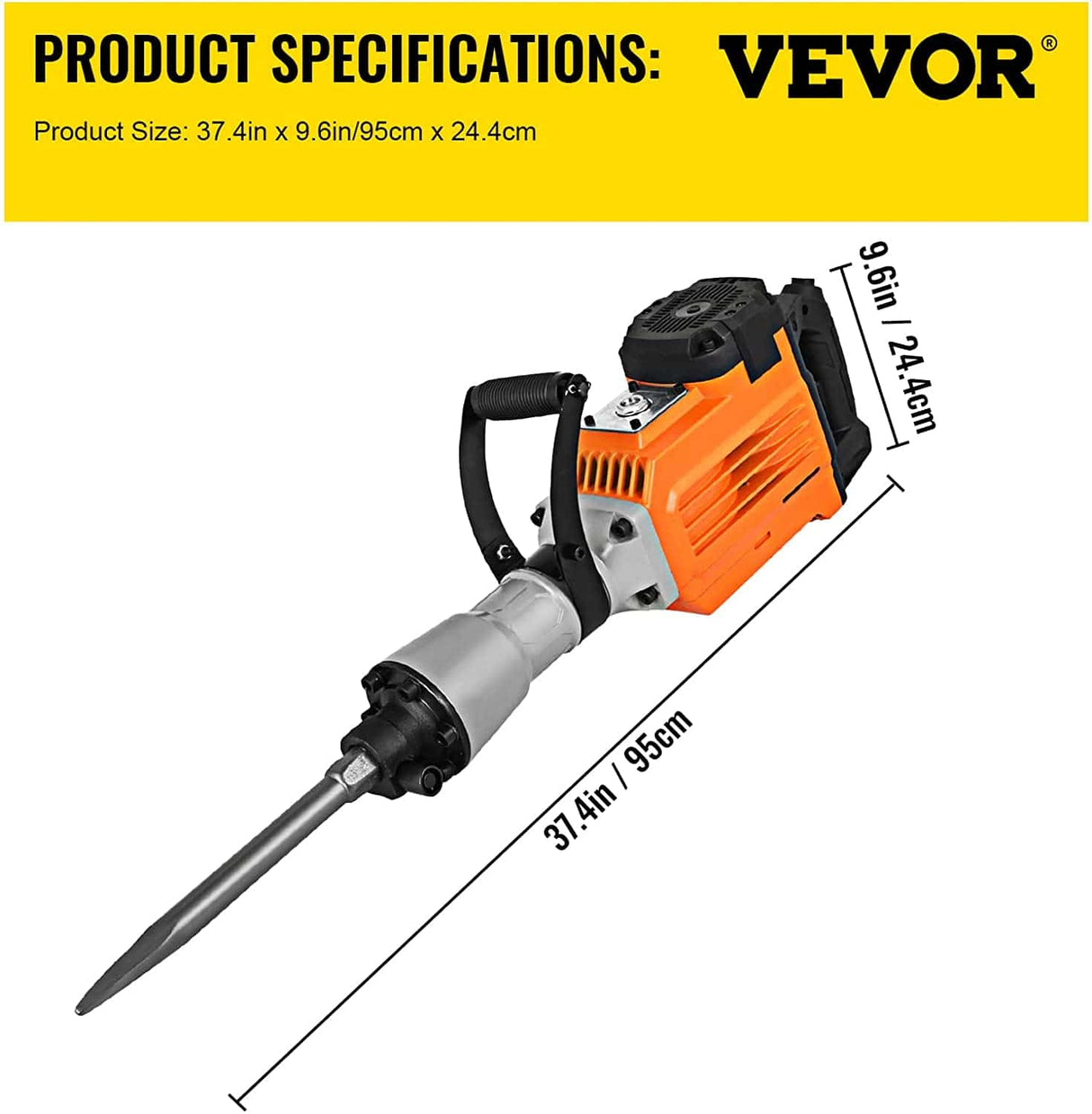 Martillo eléctrico de demolición Mophorn de 3500 W, rompedor de hormigón de alta resistencia, martillo perforador de 1400 BPM, taladros de demolición con cincel plano, cincel de punta de toro (3500 W) - DIGVICE MX