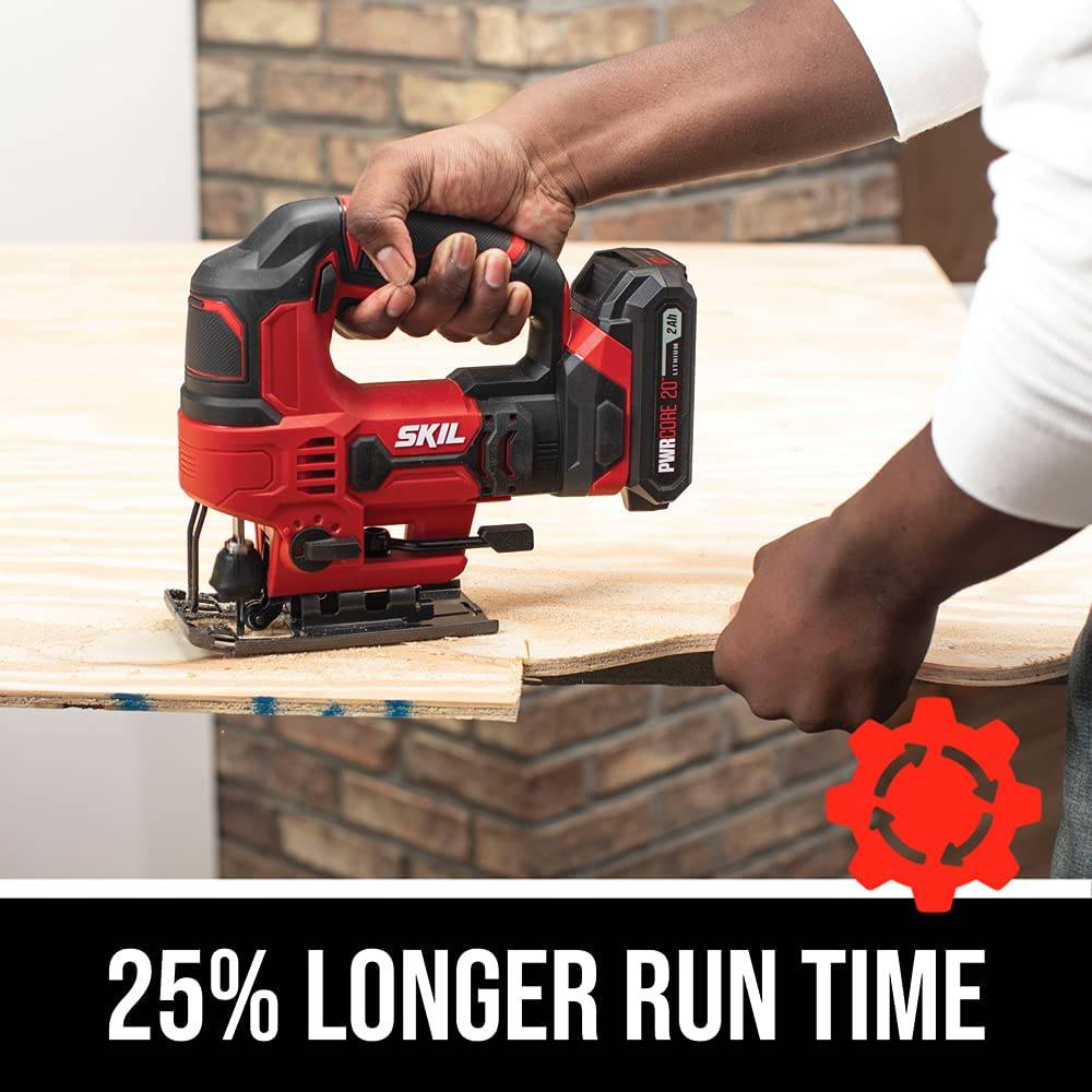 SKIL PWR CORE 20 V 7/8 pulgadas longitud de carrera sierra caladora incluye 2.0 Ah PWR CORE 20 batería de litio y cargador - JS820302 - DIGVICE MX