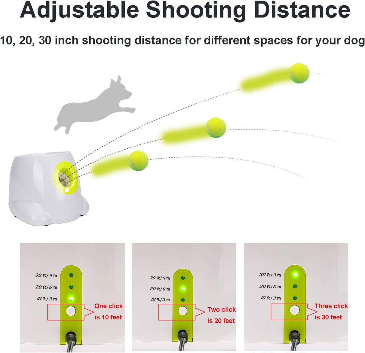 BLELEYLL Lanzador automático de pelotas para perros con 6 pelotas (2 pulgadas), lanzador automático de pelotas para perros, lanzador automático de pelotas de tenis para perros, lanzador de pelotas de tenis para perros pequeños y medianos - DIGVICE MX