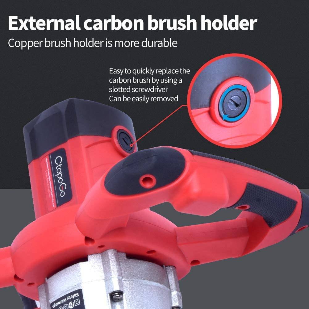 CtopoGo - 1600 W portátil eléctrico hormigón cemento yeso lechada pintura Thinset mortero paleta mezclador Pro taladro mezclador herramienta de agitación ajustable 6 velocidades portátil estándar 110 V - DIGVICE MX