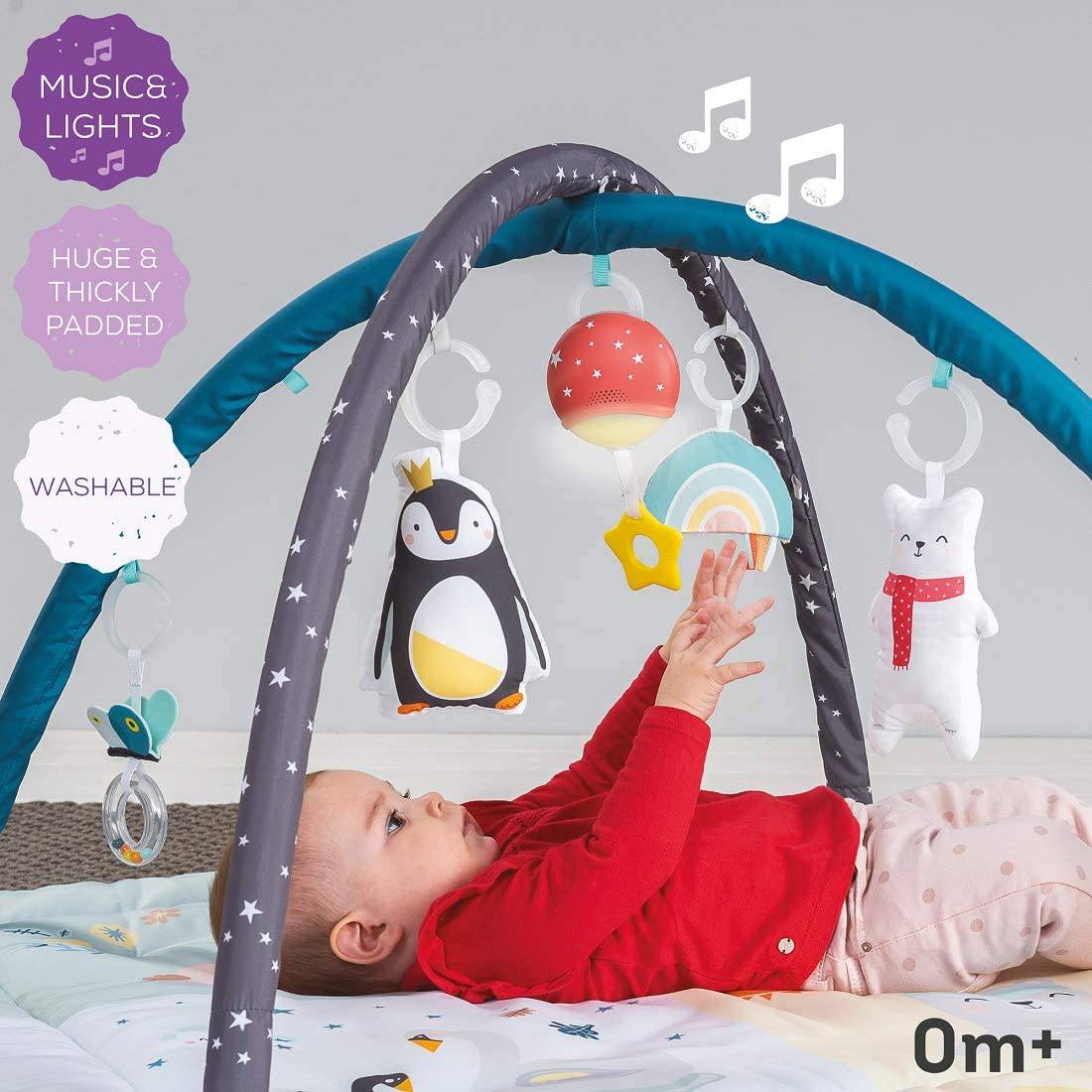 Taf Toys North Pole 4 Seasons Baby Play Mat y Infant Activity Gym con música y luz. Tapete de desarrollo con acolchado grueso, para recién nacidos en adelante. Diseñado para fomentar el desarrollo de los sentidos del bebé - DIGVICE MX