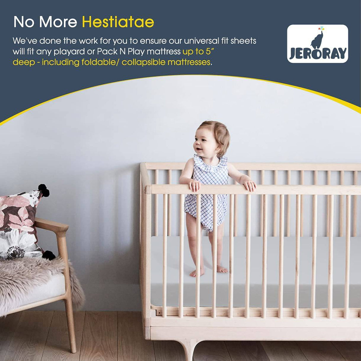 JERORAY - Pack n Play Playard-Sheets para niñas y niños, paquete de 2 minicunas portátiles de punto de jersey ultrasuave y elásticas, dinosaurio gris - DIGVICE MX