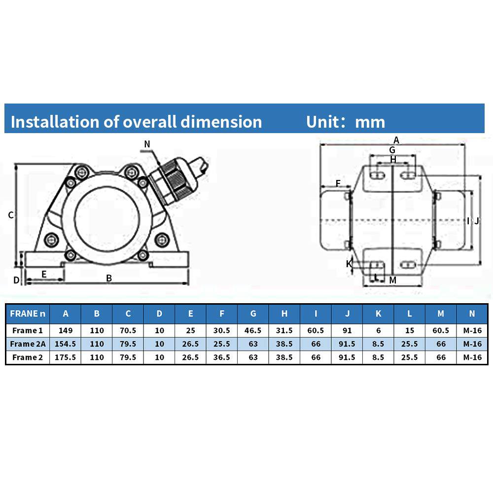 TOAUTO - Vibrador de hormigón Motor de vibración 100W AC 110V 3600rpm Vibradores vibradores de aleación de aluminio para mesa agitadora (100W) - DIGVICE MX