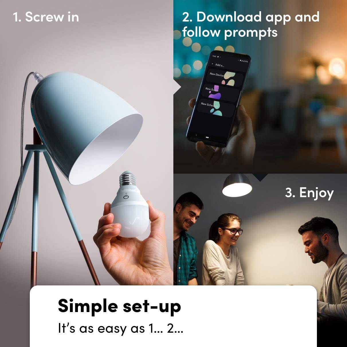LIFX Color, A19 800 lúmenes, bombilla LED inteligente Wi-Fi, miles de millones de colores y blancos, no requiere puente, compatible con Alexa, Hey Google, HomeKit y Siri (2 unidades) - DIGVICE MX
