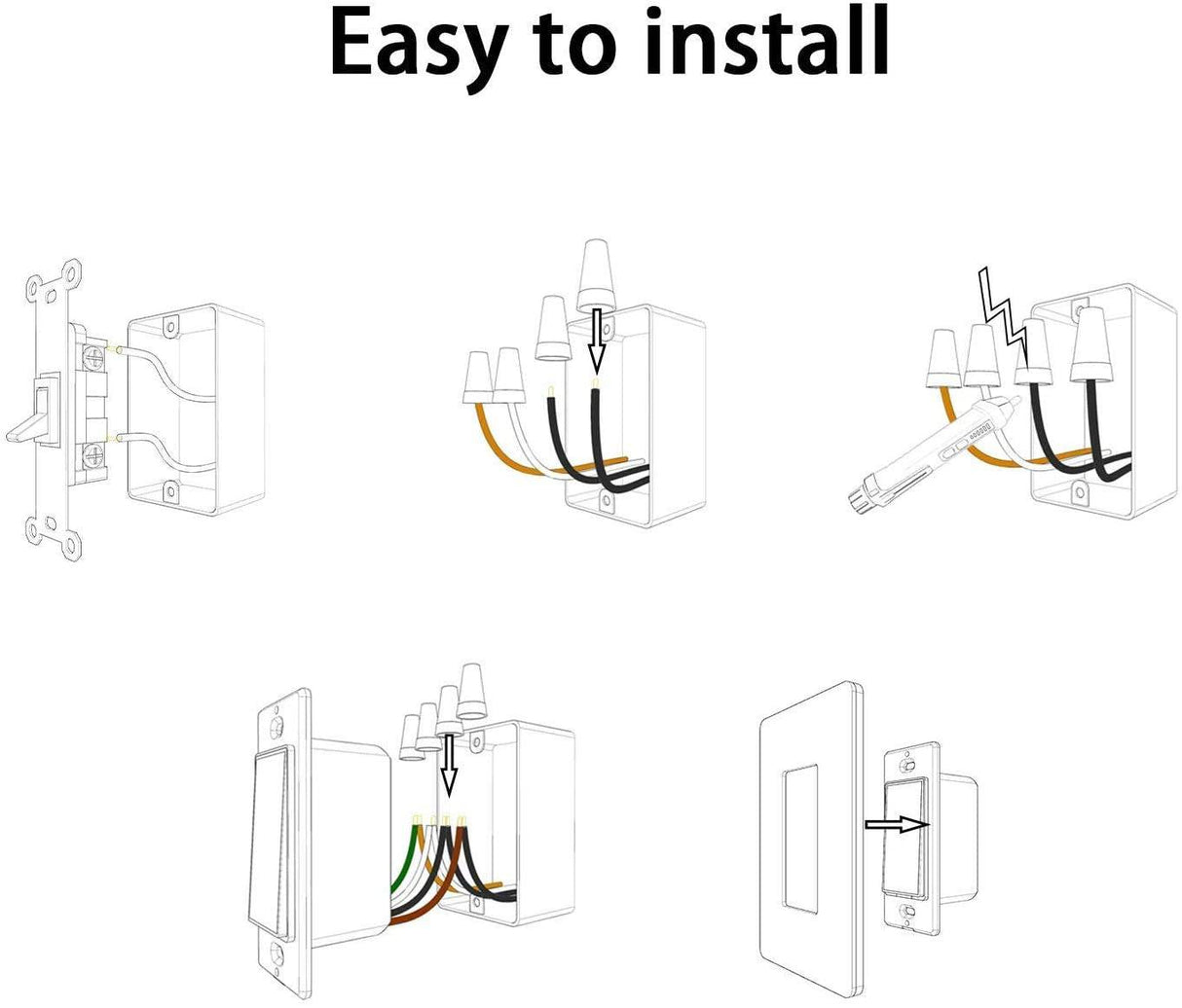 Lumiman Interruptor de luz inteligente, compatible con Alexa, Google Assistant, unipolar, programación, cable neutro de control remoto requerido, fácil instalación, lista ETL (paquete de 2) - DIGVICE MX