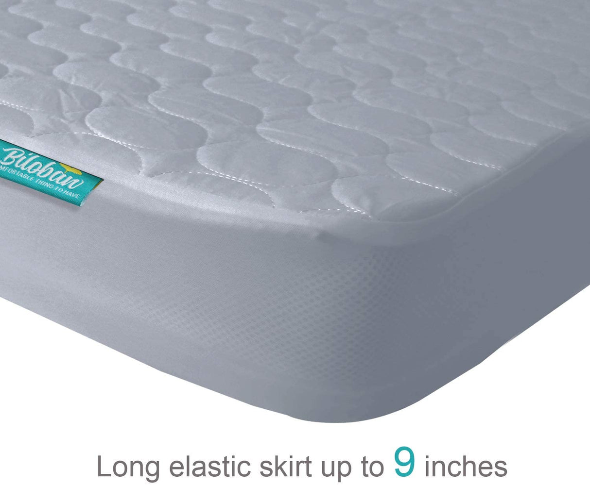 BILOBAN - Protector de colchón para Pack n Play impermeable, Premium acolchado 39" X 27" apto para colchón de bebé plegable y Playard, mini cuna portátil, gris - DIGVICE MX
