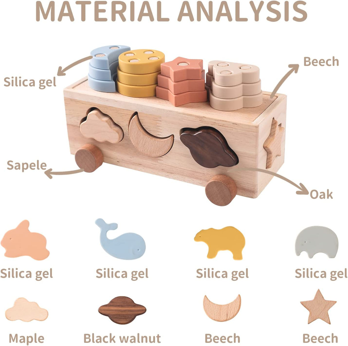 Samonyed - 4 juegos en 1 clasificador de formas Juguetes para niños pequeños - PMZ117801